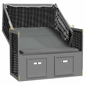 vidaXL Pl&aacute;žov&yacute; k&ocirc;&scaron; a strie&scaron;ka polyratan mas&iacute;vne drevo antracit čierny