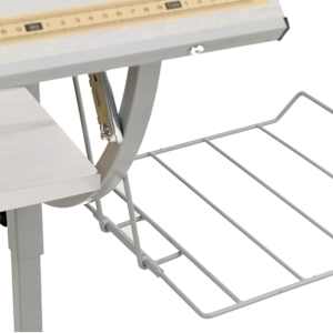 Řemeslný stůl bílý a šedý 110 x 53 x (58–87) cm kompozit a ocel - obrázek 6