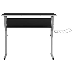 Řemeslný stůl černý a šedý 110x53x(58–87) cm kompozit a ocel - obrázek 3