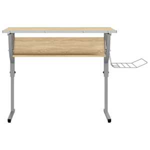 Řemeslný stůl dub sonoma šedý 110x53x(58–87) cm kompozit a ocel - obrázek 3