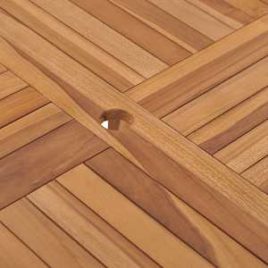Zahradní jídelní stůl 110 x 110 x 75 cm masivní teak - obrázek 5