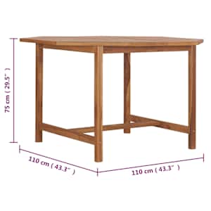 Zahradní jídelní stůl 110 x 110 x 75 cm masivní teak - obrázek 7