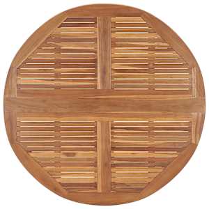 Skládací zahradní jídelní stůl Ø 110 x 75 cm masivní teak - obrázek 4