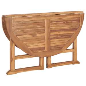Skládací zahradní jídelní stůl Ø 110 x 75 cm masivní teak - obrázek 6