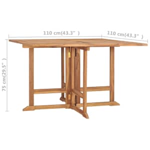 Skládací zahradní jídelní stůl 110 x 110 x 75 cm masivní teak - obrázek 7