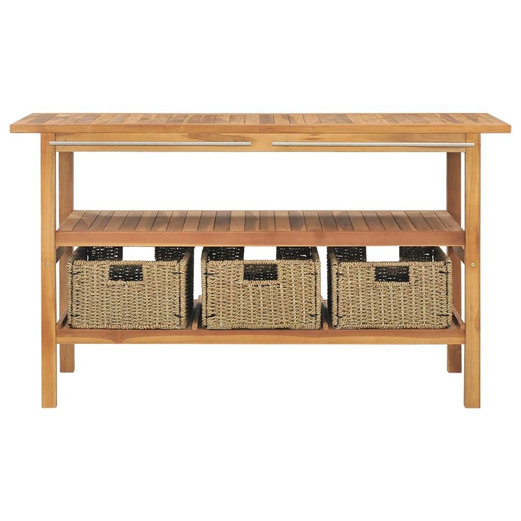 Solid Teak Bathroom Vanity Cabinet with Baskets - 29.1in & 51.2in Versions vidaX - Picture 17 of 28