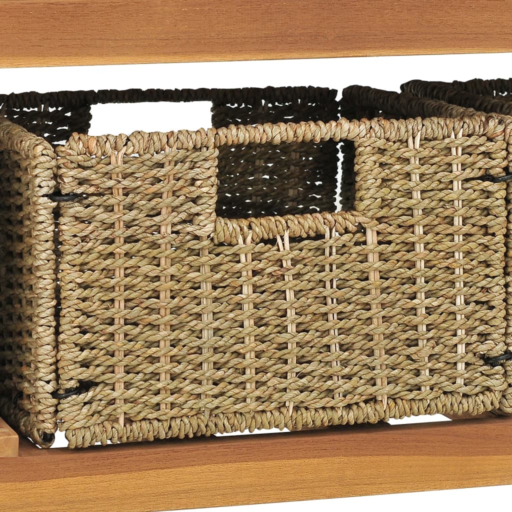 Solid Teak Bathroom Vanity Cabinet with Baskets - 29.1in & 51.2in Versions vidaX - Picture 22 of 28
