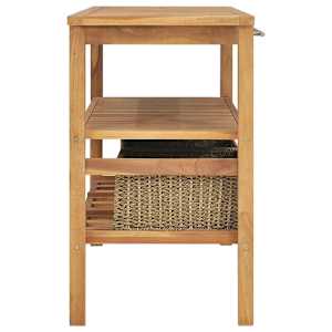Koupelnová skříňka se 3 košíky masivní teak 132 x 45 x 75 cm - obrázek 3