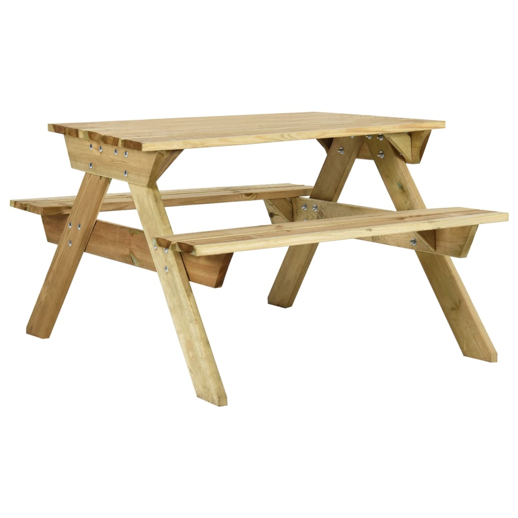 Picknicktisch mit Bänken 110x123x73 cm Kiefernholz Imprägniert kaufen