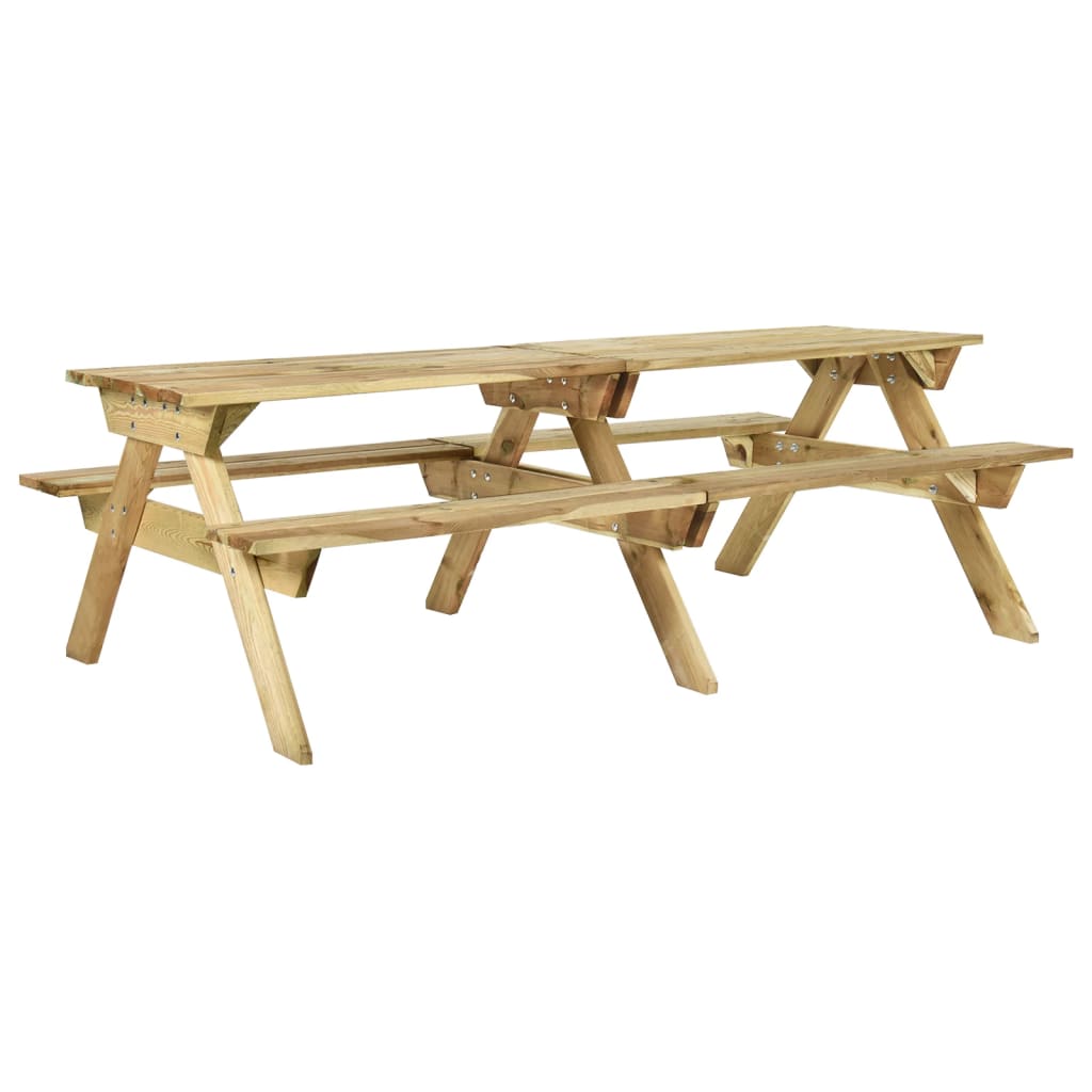vidaXL Masă de picnic cu bănci, 220x122x72 cm, lemn de pin tratat vidaXL