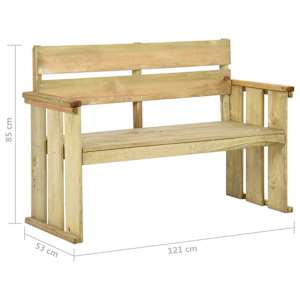 Zahradní lavice 121 cm impregnované borové dřevo - obrázek 7