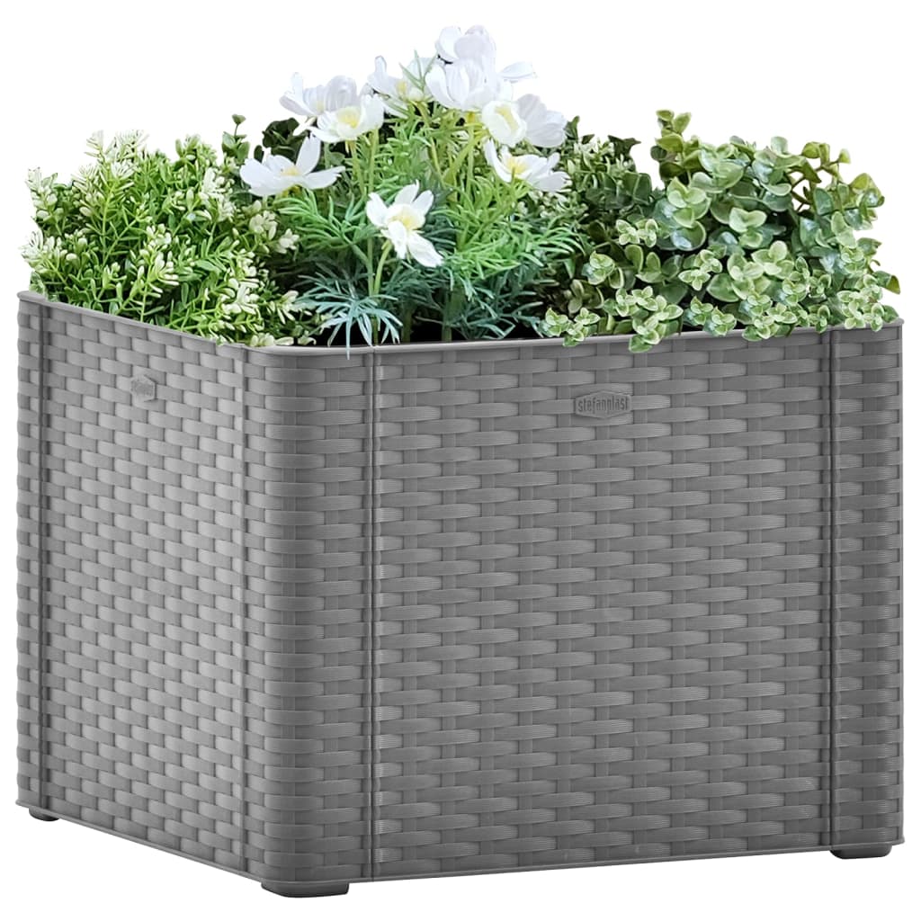 Garten-Hochbeet mit Selbstbewässerungssystem Grau 43x43x33 cm kaufen