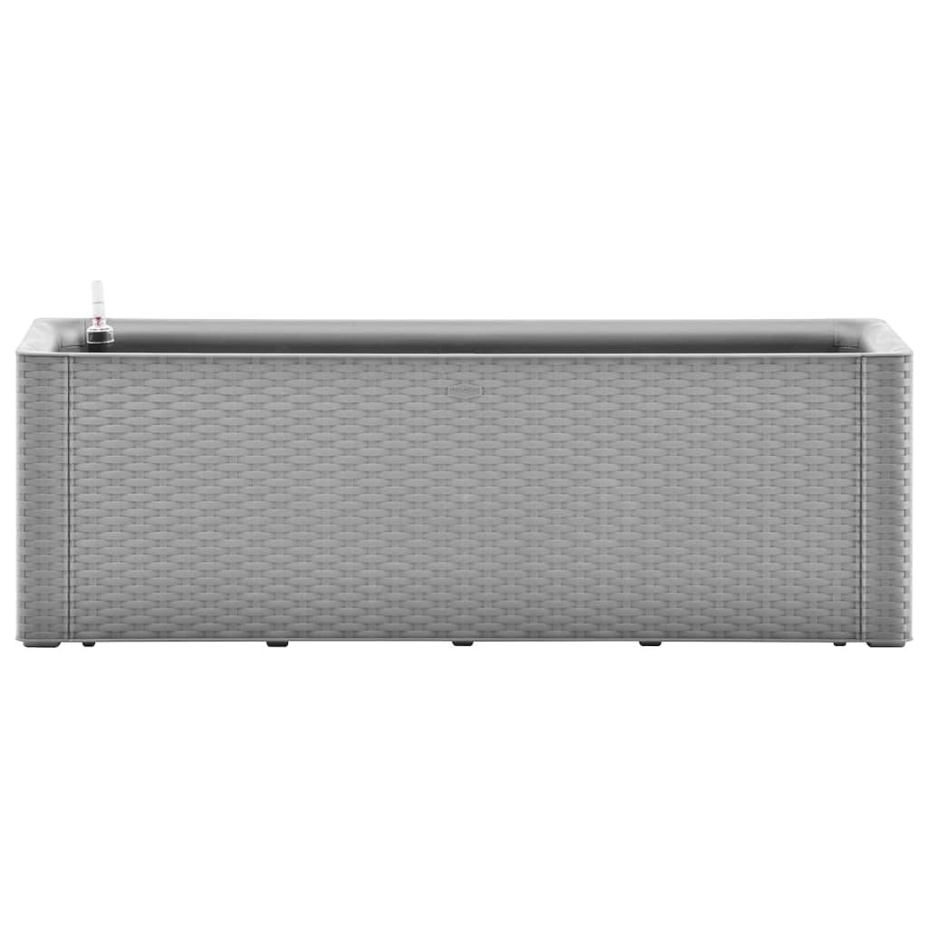 vidaXL Samozavlažovací vyvýšený záhradný záhon sivý 100x43x33 cm