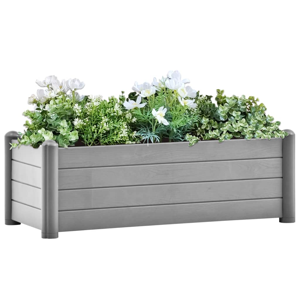 vidaXL Garten-Hochbeet PP Steingrau 100x43x35 cm