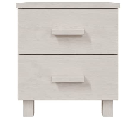 vidaXL Table de chevet HAMAR Blanc 40x35x44,5 cm Bois de pin massif