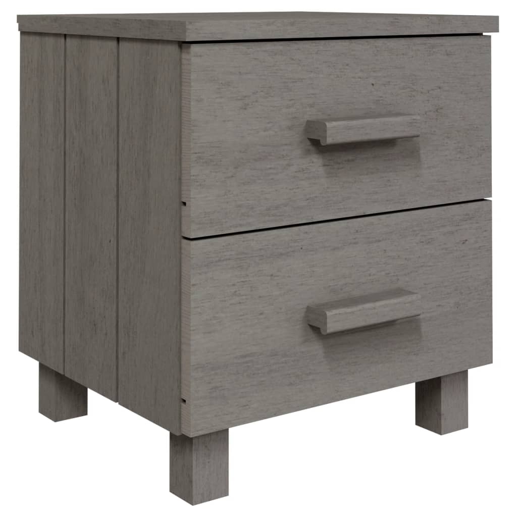 Image of vidaXL Bedside Cabinet HAMAR Light Grey 40x35x44.5 cm Solid Pinewood