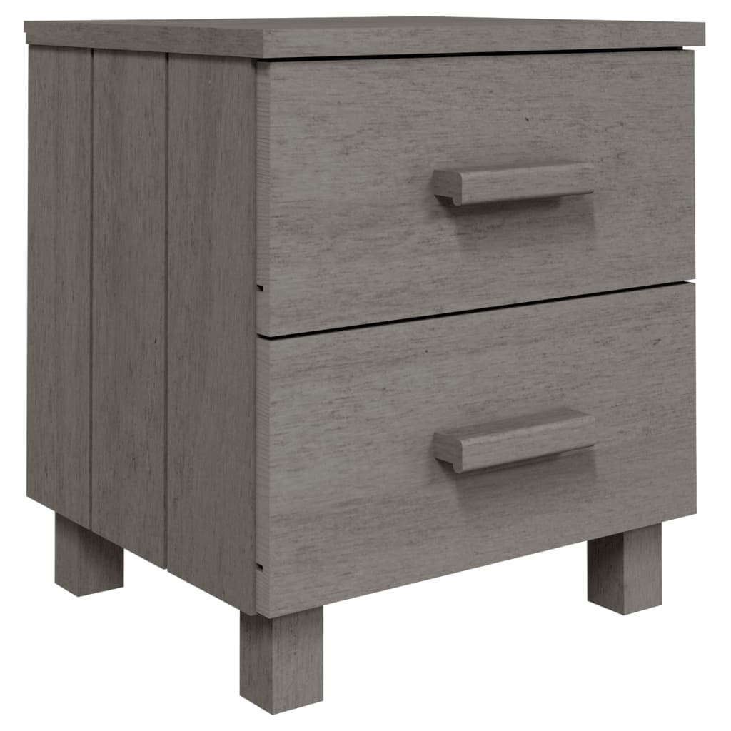 vidaXL Nachtkastjes HAMAR 2 st 40x35x44,5 cm grenenhout lichtgrijs afbeelding