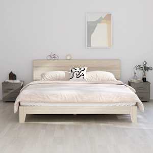 Noční stolky HAMAR 2 ks světle šedé 40x35x44,5 cm masivní dřevo