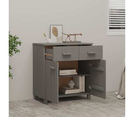 vidaXL Sideboard "HAMAR" Light Grey 79x40x80 cm Solid Wood Pine