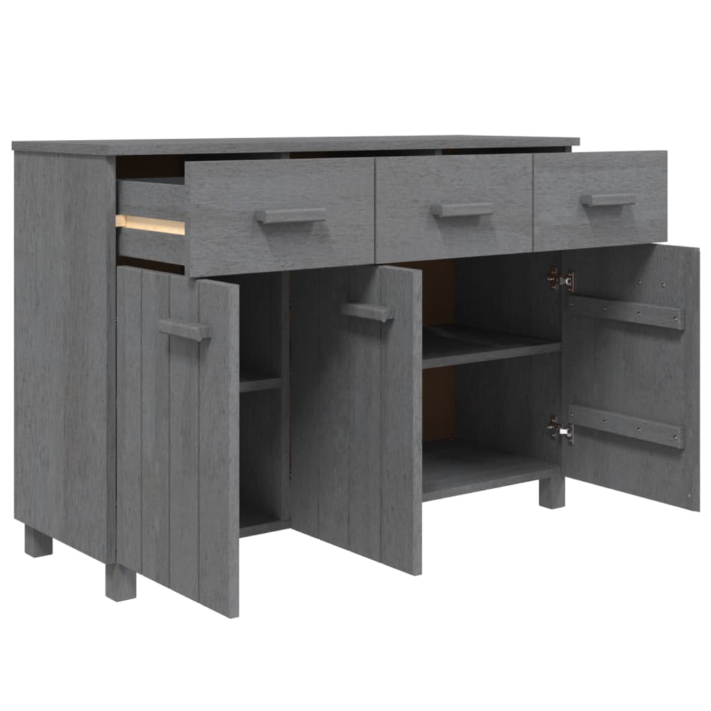 

vidaXL Dressoir 113x40x80 cm massief grenenhout donkergrijs