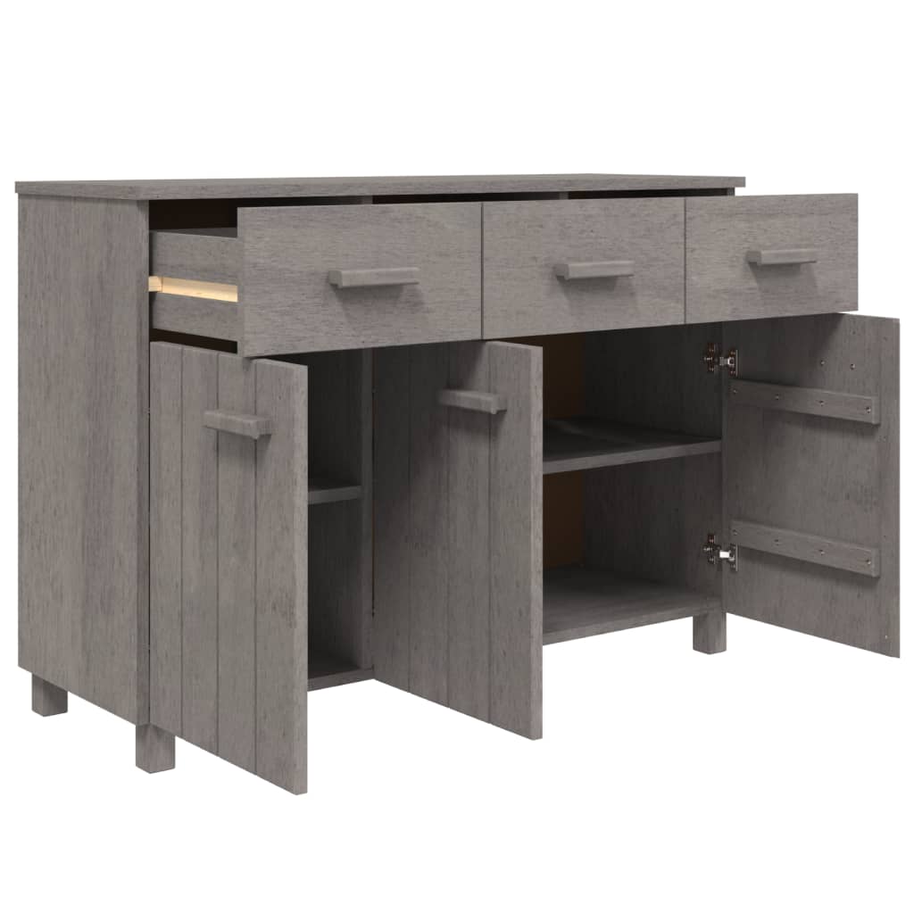 

vidaXL Dressoir 113x40x80 cm massief grenenhout lichtgrijs