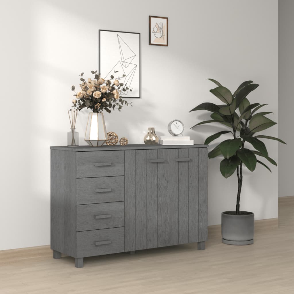 vidaXL Servantă, gri închis, 113x40x80 cm, lemn masiv de pin