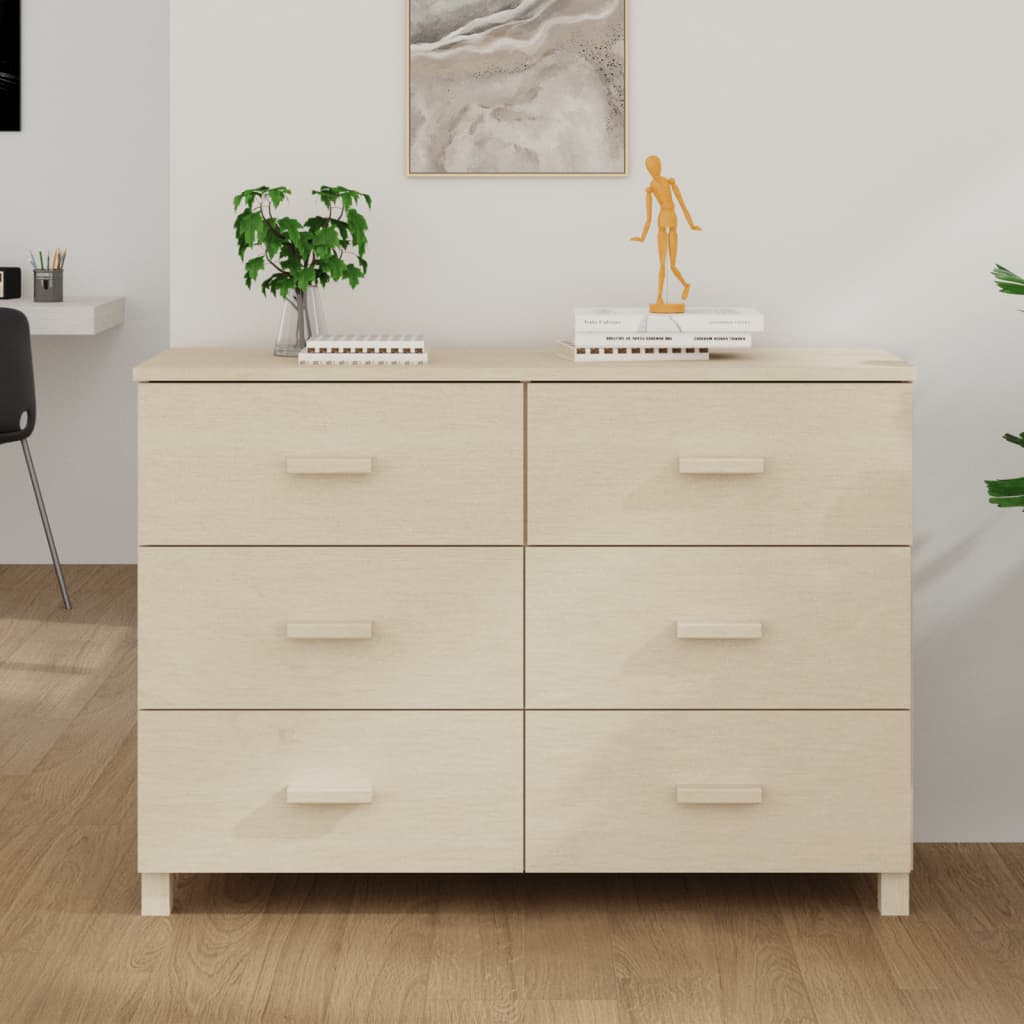 vidaXL Sideboard HAMAR Honigbraun 113x40x80 cm Massivholz Kiefer