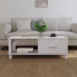 Konferenční stolek HAMAR bílý 100 x 55 x 35 cm masivní borovice - obrázek 3