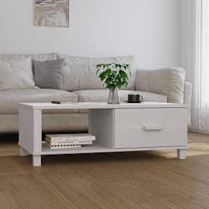 Konferenční stolek HAMAR bílý 100 x 55 x 35 cm masivní borovice - obrázek 1