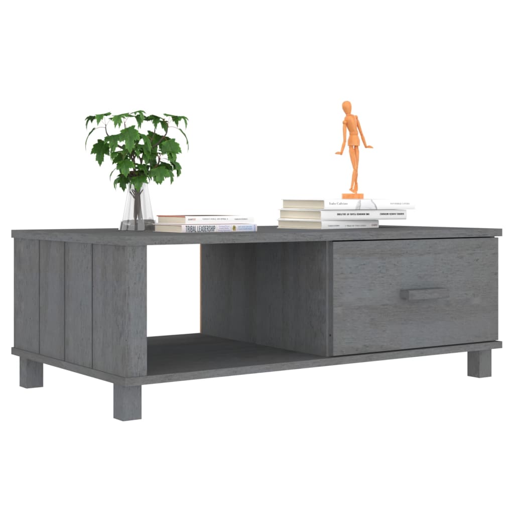 Konferenční stolek HAMAR tmavě šedý 100 x 55 x 35 cm borovice