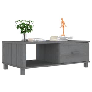 Konferenční stolek HAMAR tmavě šedý 100 x 55 x 35 cm borovice - obrázek 4