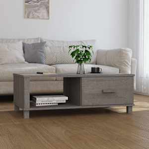 Konferenční stolek HAMAR světle šedý 100 x 55 x 35 cm borovice - obrázek 1