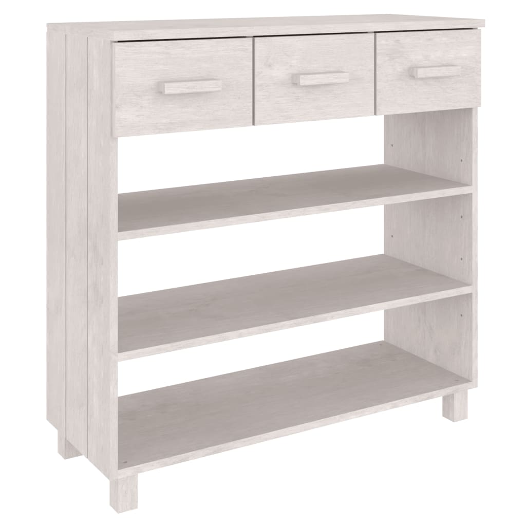 VidaXL Table Console HAMAR Blanc 90x35x90 Cm Bois Massif De Pin