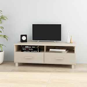 TV omarica HAMAR medeno rjava 106x40x40 cm trdna borovina