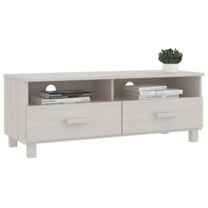 TV stolek HAMAR bílý 106 x 40 x 40 cm masivní borovice - obrázek 6
