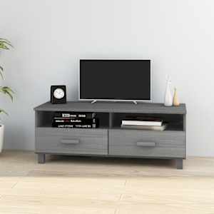 TV stolek HAMAR tmavě šedý 106 x 40 x 40 cm masivní borovice - obrázek 1