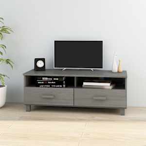 TV stolek HAMAR světle šedý 106 x 40 x 40 cm masivní borovice - obrázek 1