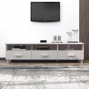TV omarica HAMAR bela 158x40x40 cm trdna borovina