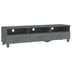 TV stolek HAMAR tmavě šedý 158 x 40 x 40 cm masivní borovice - obrázek 2