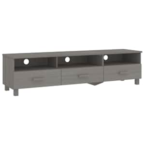 TV stolek HAMAR světle šedý 158 x 40 x 40 cm masivní borovice - obrázek 2