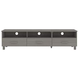 TV stolek HAMAR světle šedý 158 x 40 x 40 cm masivní borovice - obrázek 3