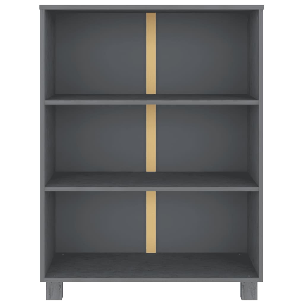 

vidaXL Boekenkast 85x35x112 cm massief grenenhout donkergrijs