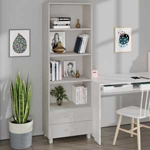 Visoka omara HAMAR bela 60x35x180 cm trdna borovina