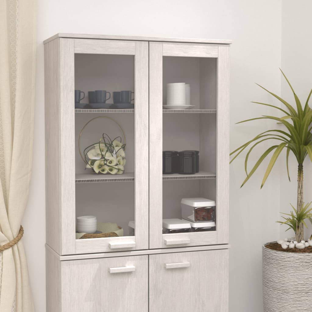 vidaXL Highboard-Oberteil HAMAR Weiß 85x35x100 cm Massivholz