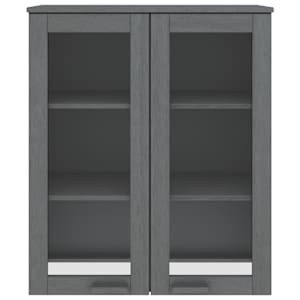 Nástavec na komodu HAMAR tmavě šedý 85 x 35 x 100 cm borovice - obrázek 3
