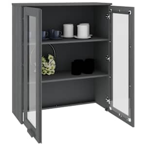 Nástavec na komodu HAMAR tmavě šedý 85 x 35 x 100 cm borovice - obrázek 7