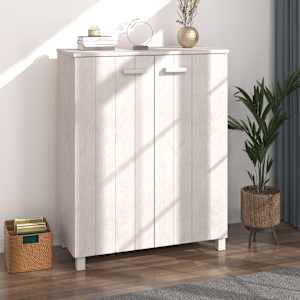 Omara za čevlje HAMAR bela 85x40x108 cm trdna borovina