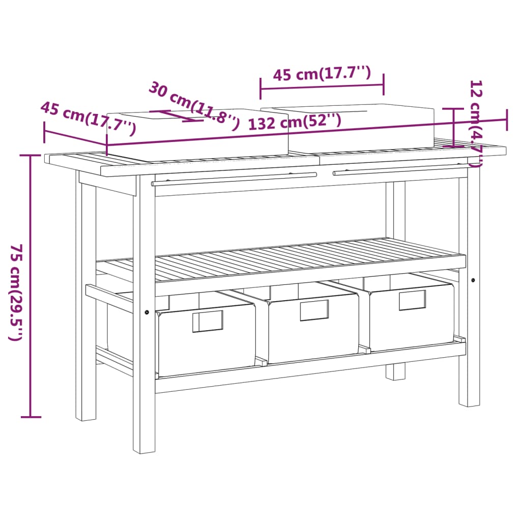 tömör tíkfa fürdőszobaszekrény krémszínű márvány mosdókkal