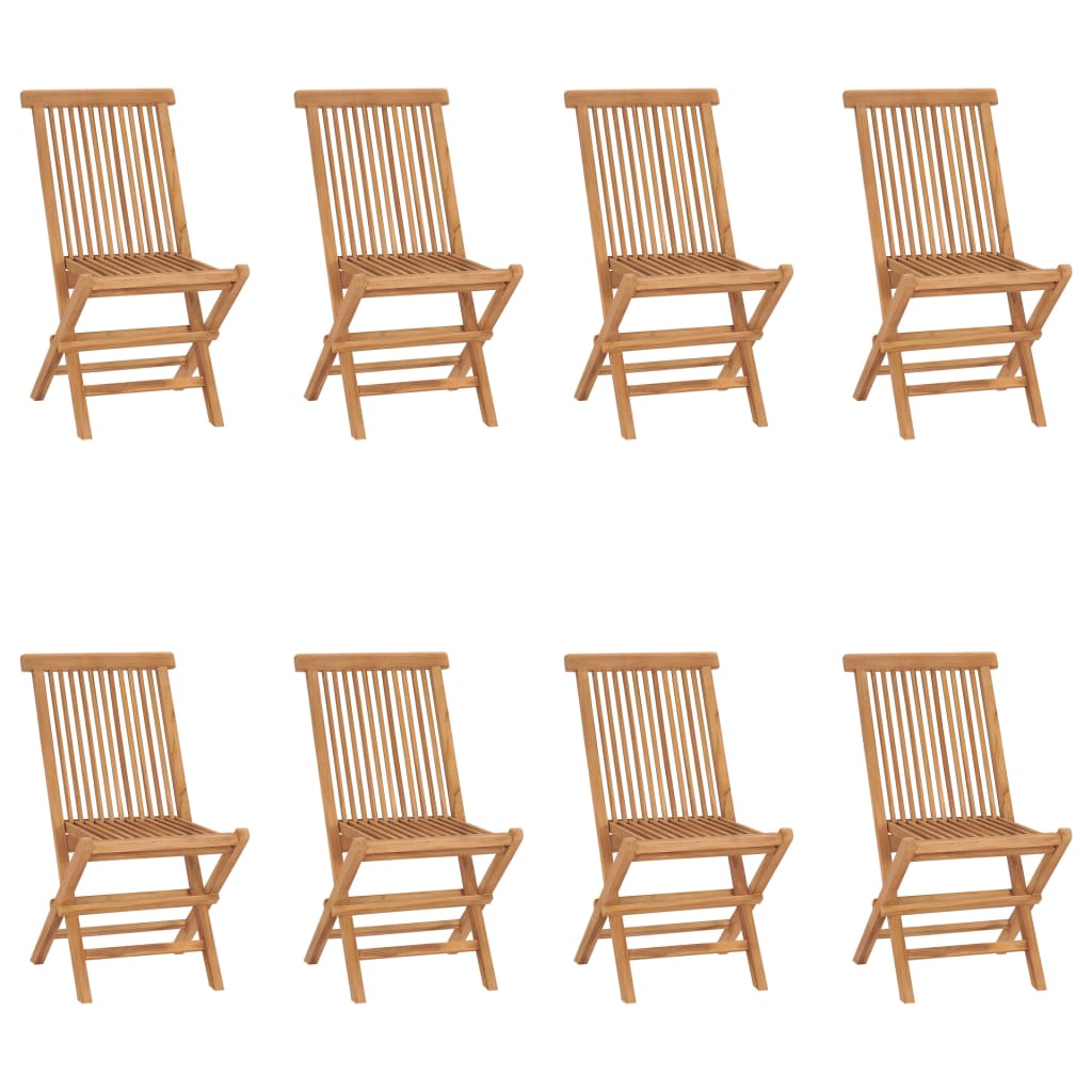 vidaXL Chaises pliables de jardin 8 pcs Bois de teck solide