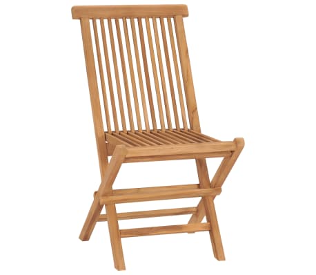 vidaXL Folding Patio Chairs 8 pcs Solid Teak Wood
